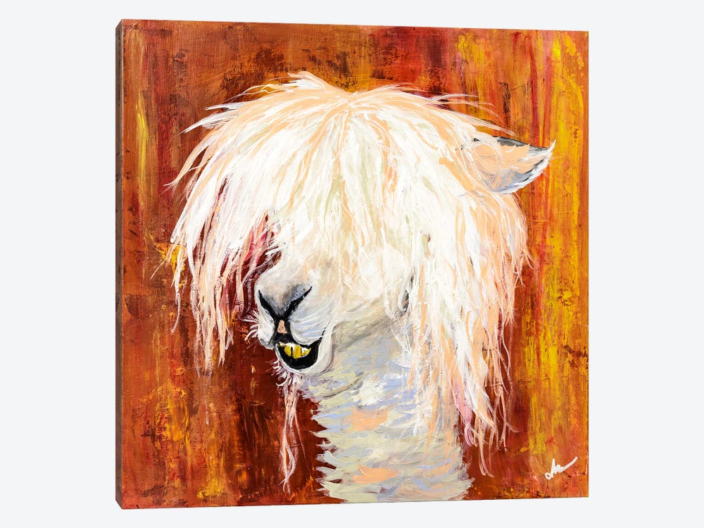 Alex Alpaca by Lori Burke 1-piece Canvas Print