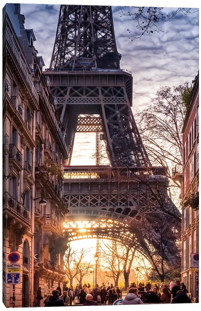 Eiffel Sunset Canvas Art Print - Jérôme Labouyrie