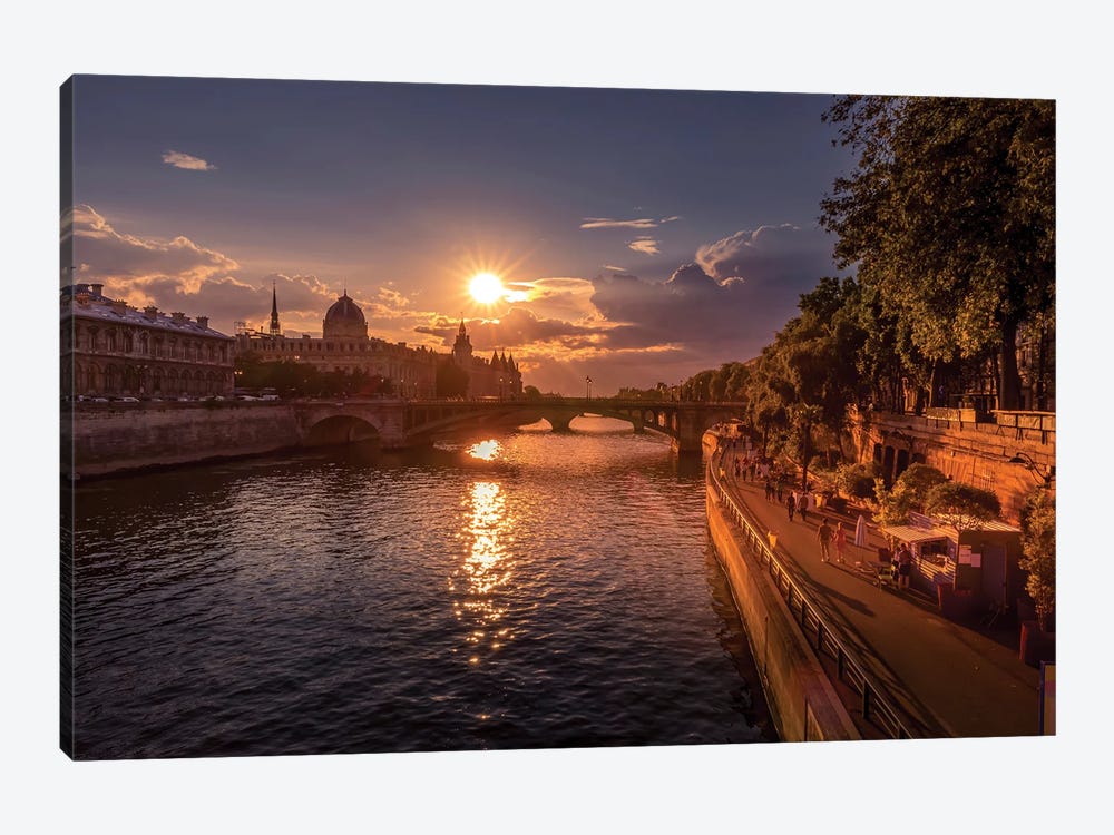 End Of The Day On The Banks Of The Seine by Jérôme Labouyrie 1-piece Canvas Art
