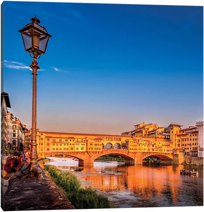 Golden Hour Sur Le Ponte Vecchio, Firenze Canvas Art Print - Jérôme Labouyrie