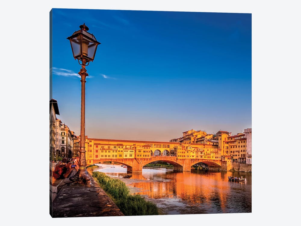 Golden Hour Sur Le Ponte Vecchio, Firenze by Jérôme Labouyrie 1-piece Canvas Print
