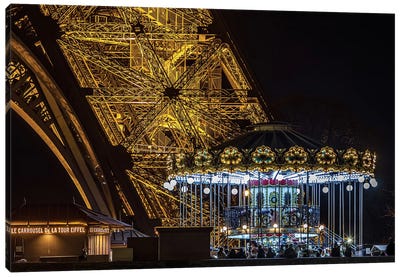 Le Carrousel De La Tour Eiffel Canvas Art Print - Jérôme Labouyrie