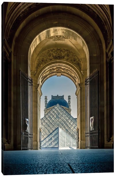 Louvre Museum, Paris II Canvas Art Print - Famous Buildings & Towers