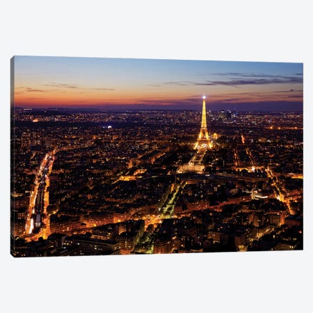 Panorama Sur La Ville Lumière Canvas Print #LBY38} by Jérôme Labouyrie Art Print