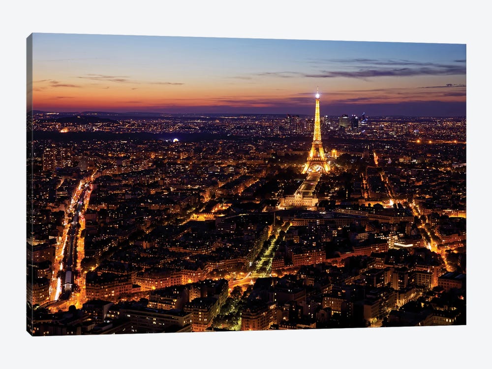 Panorama Sur La Ville Lumière by Jérôme Labouyrie 1-piece Canvas Artwork
