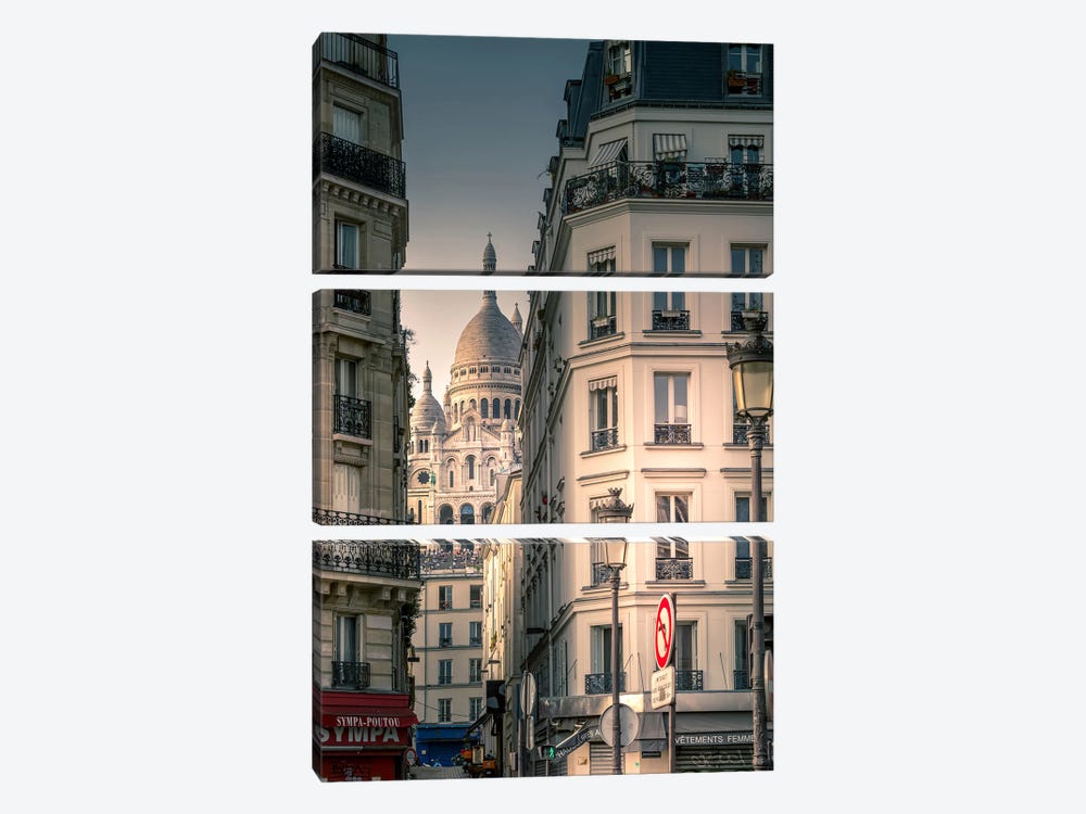 Paris Street View by Jérôme Labouyrie 3-piece Canvas Wall Art