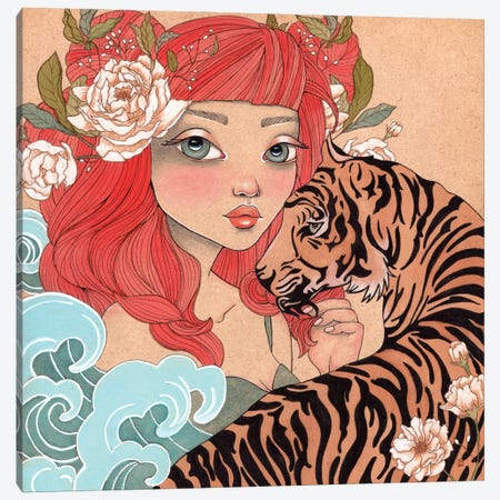 Year Of The Tiger Canvas Print #LBZ104} by Lea Barozzi Canvas Art Print