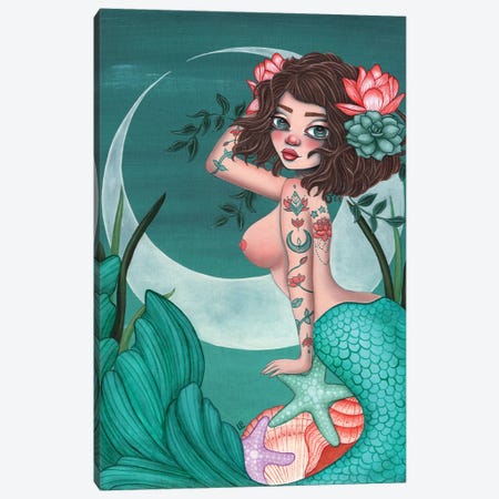 Celestial Mermaid Canvas Print #LBZ16} by Lea Barozzi Canvas Print