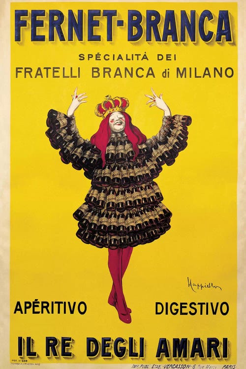 Fernet Branca Yellow by Leonetto Cappiello wall art