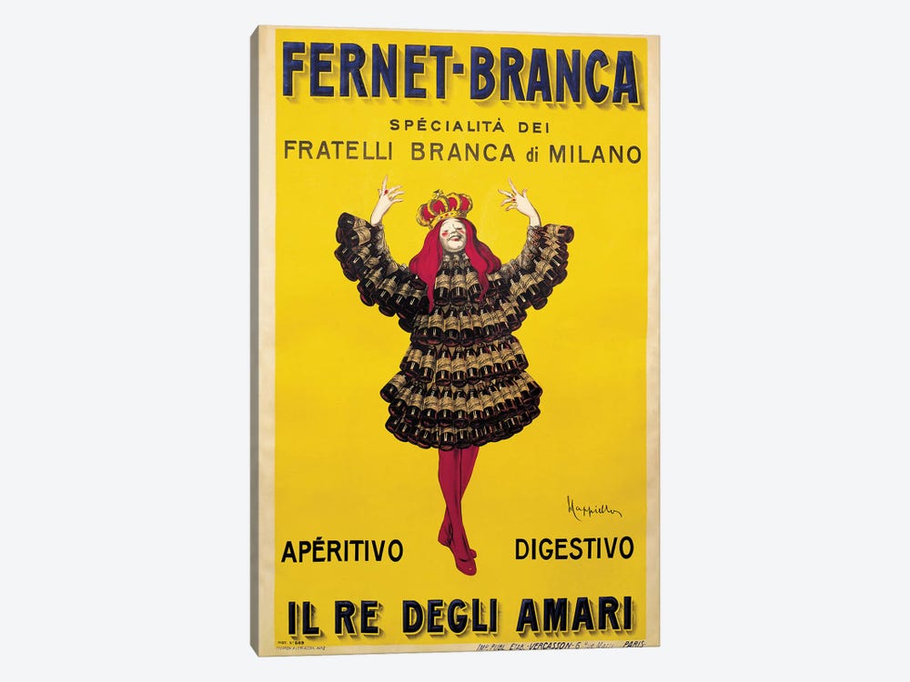 Fernet Branca Yellow by Leonetto Cappiello 1-piece Canvas Artwork