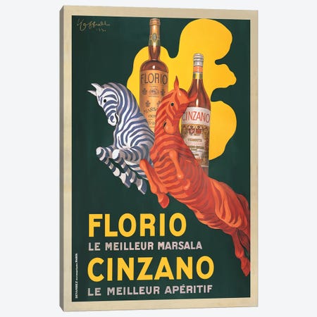 Florio e Cinzano, 1930 Canvas Print #LCA6} by Leonetto Cappiello Canvas Artwork