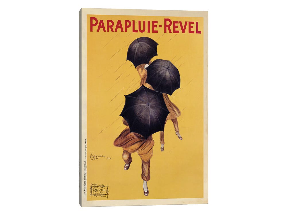 Vintage Wine Advertisment French Wall Decor Parapluie Revel Art