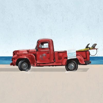 Red Surf Vehicle by Lucca Sheppard canvas print