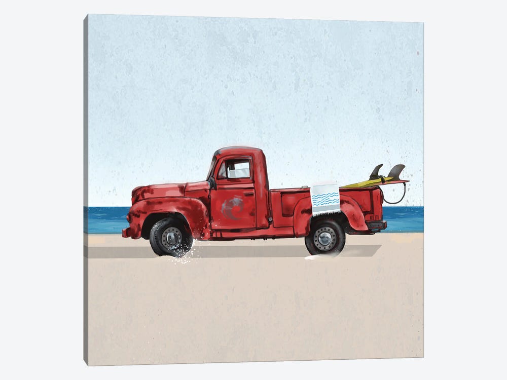 Red Surf Vehicle by Lucca Sheppard 1-piece Art Print