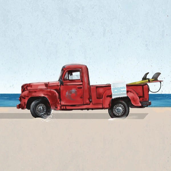 Trucks: Red Surf Vehicle by Lucca Sheppard