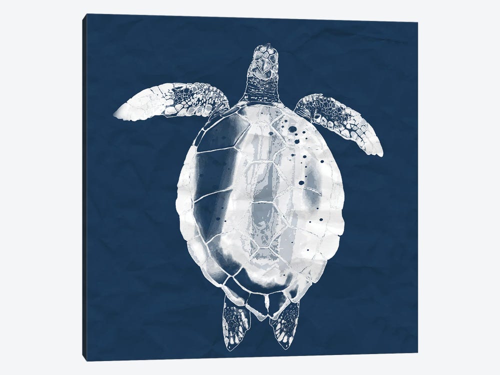 Sea Turtle On Navy by Lucca Sheppard 1-piece Canvas Artwork