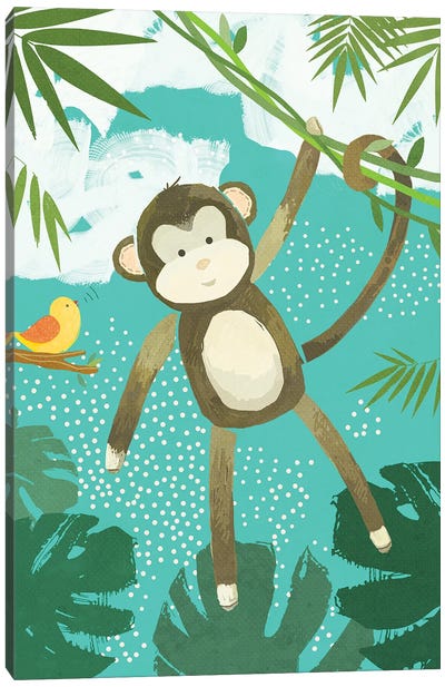 Jungle Friends II Canvas Art Print - Polka Dot Patterns
