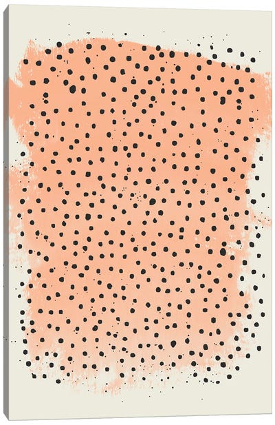 Peachy Keen Canvas Art Print - Polka Dot Patterns