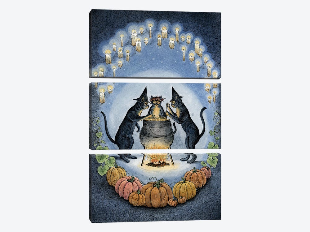 Candlelit Coven by Léa Chaillaud 3-piece Canvas Wall Art