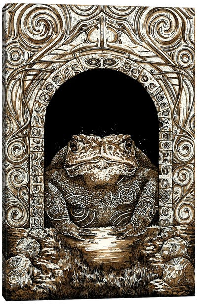 Carvings Canvas Art Print - Frog Art