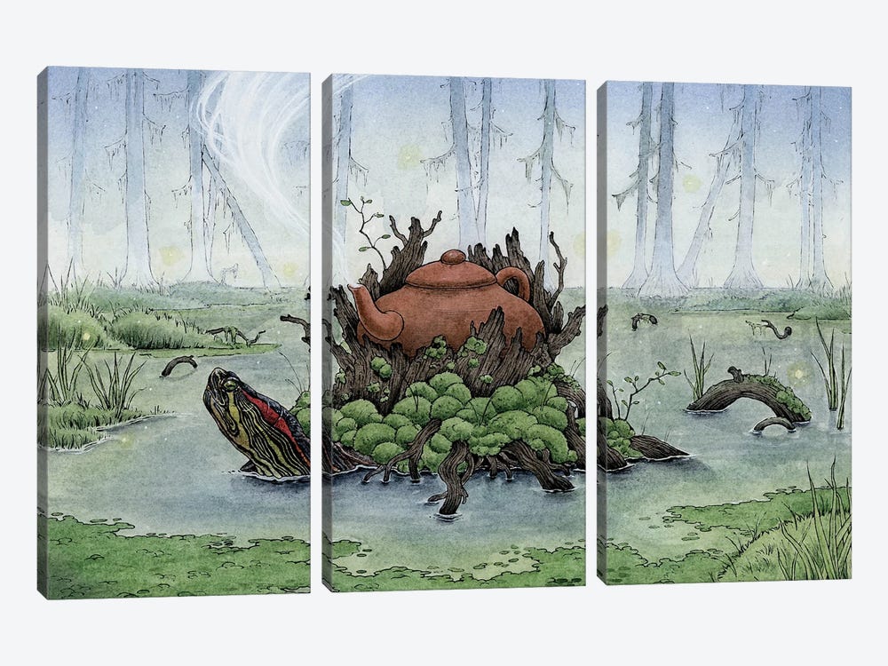 Enchanted Bog by Léa Chaillaud 3-piece Canvas Artwork