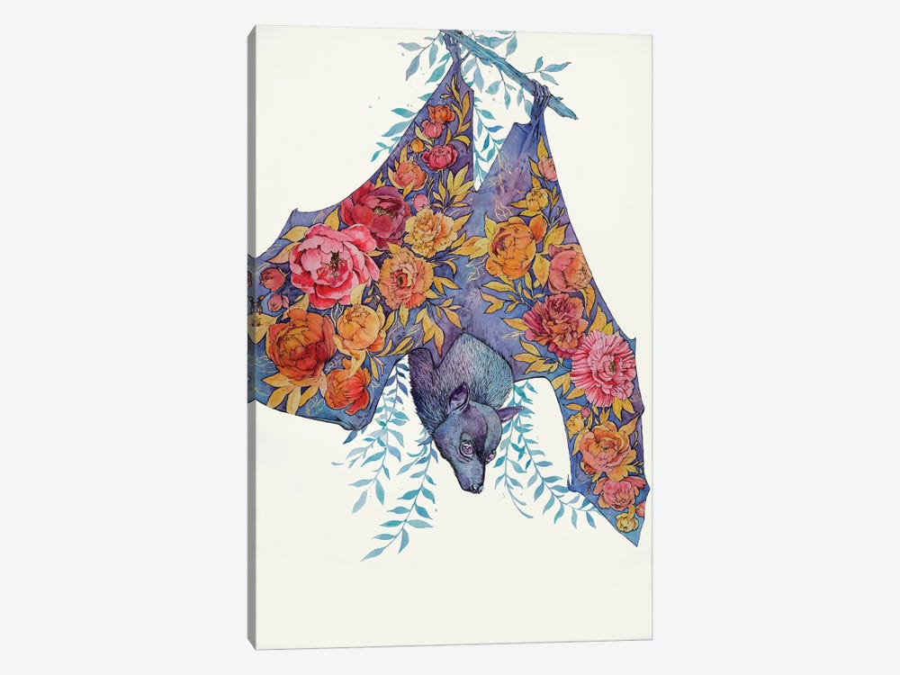 Flower Bat by Léa Chaillaud 1-piece Canvas Art Print