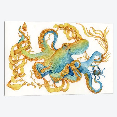 Octopus Garden Canvas Print #LCD34} by Léa Chaillaud Canvas Wall Art