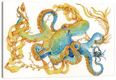 Octopus Garden Canvas Art Print - Children's Illustrations 