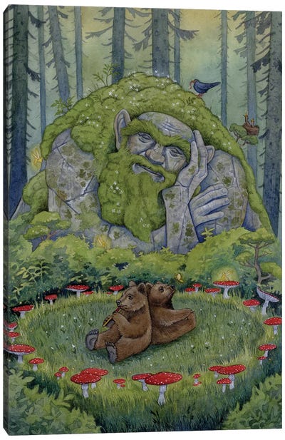 Lullaby Canvas Art Print - Brown Bear Art