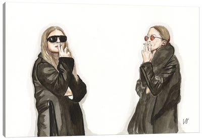 Mary Kate And Ashley Olsen Canvas Art Print - Lucine J