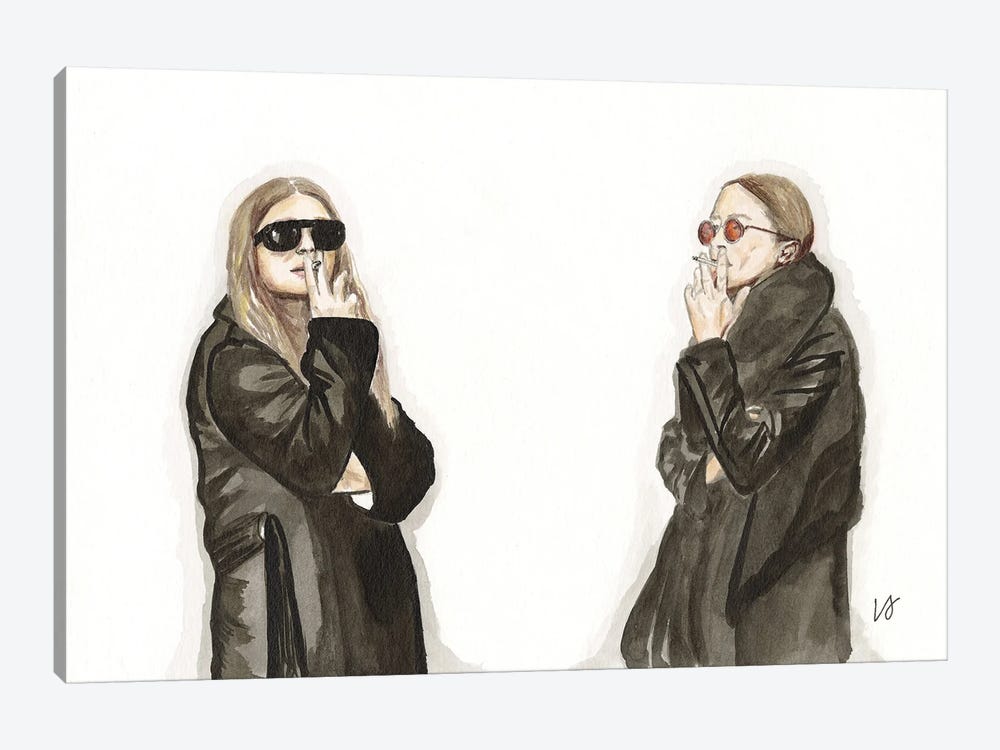 Mary Kate And Ashley Olsen by Lucine J 1-piece Canvas Art Print