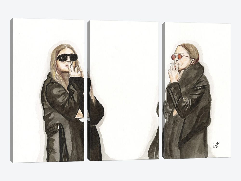 Mary Kate And Ashley Olsen by Lucine J 3-piece Canvas Art Print