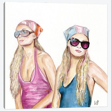 Paris Hilton And Nicole Richie The Simple Life Canvas Print #LCE13} by Lucine J Canvas Artwork
