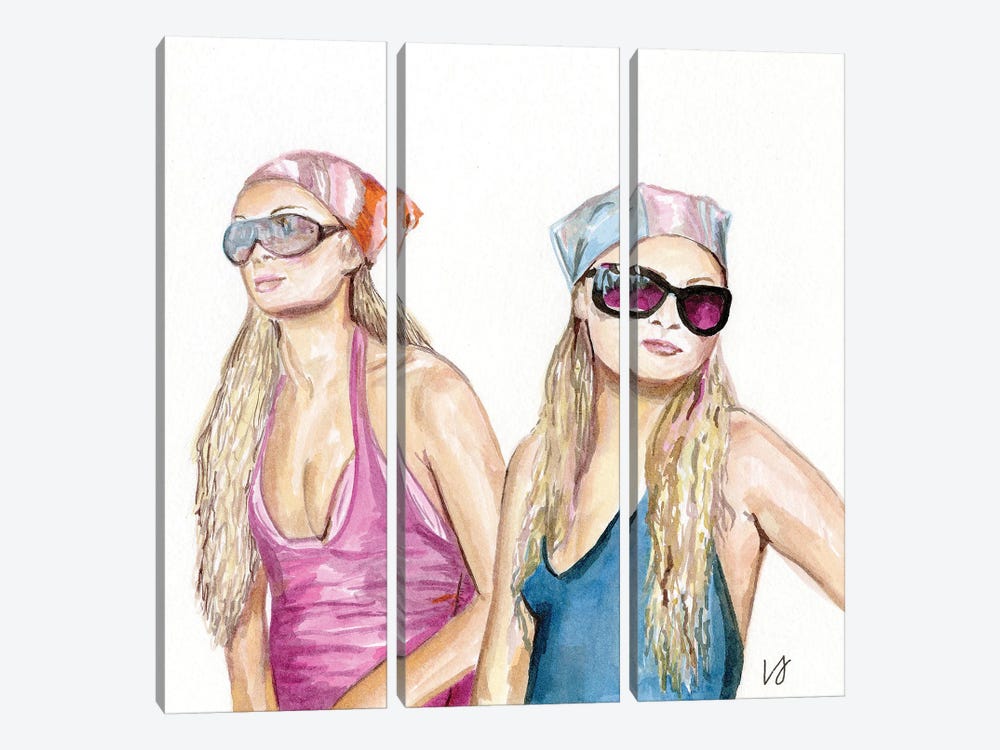 Paris Hilton And Nicole Richie The Simple Life by Lucine J 3-piece Canvas Art
