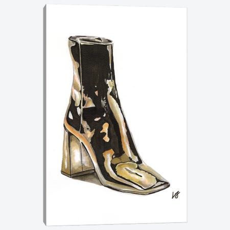 Patent Leather Bootie Canvas Print #LCE15} by Lucine J Art Print