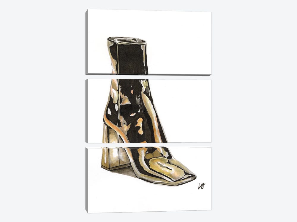 Patent Leather Bootie by Lucine J 3-piece Canvas Artwork