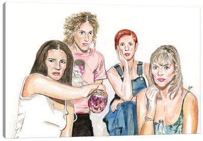 Sex And The City Girls Canvas Art Print - Sitcoms & Comedy TV Show Art
