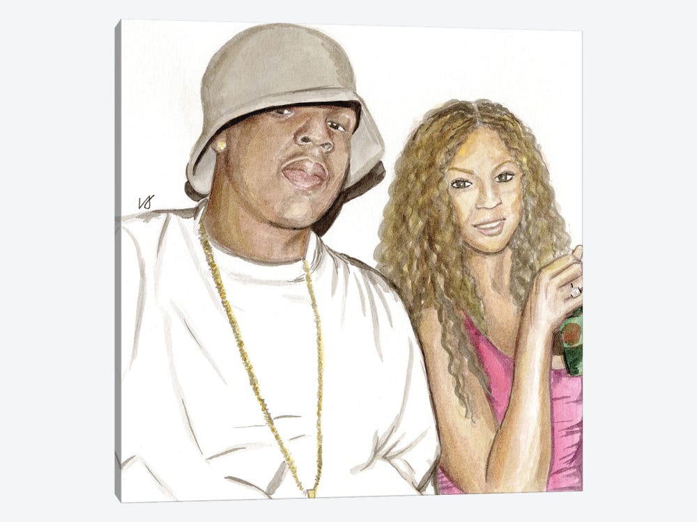 Beyonce And Jay-Z by Lucine J 1-piece Canvas Wall Art