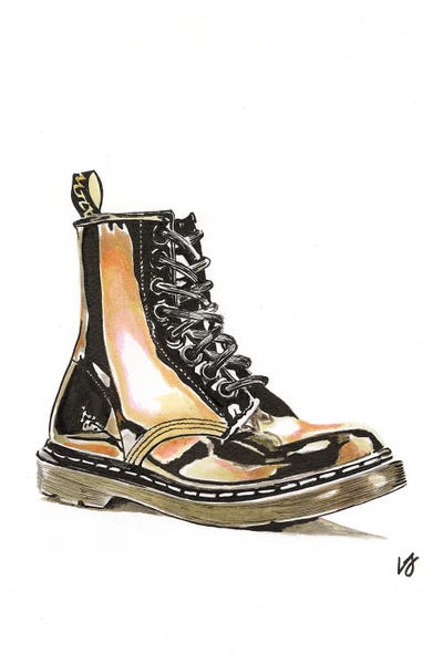 Boots: Patent Leather Combat Boots by Lucine J