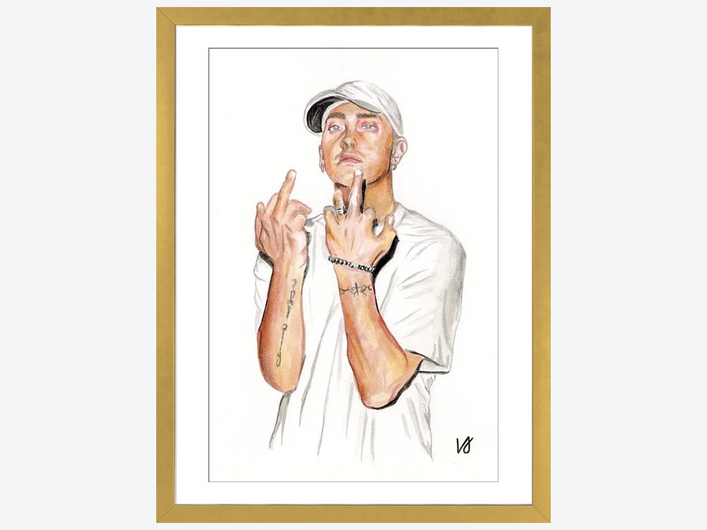  Hand-drawn Canvas Eminem Rap Music Poster, abstract poster  wall decoration watercolor print kitchen dinning room art décor