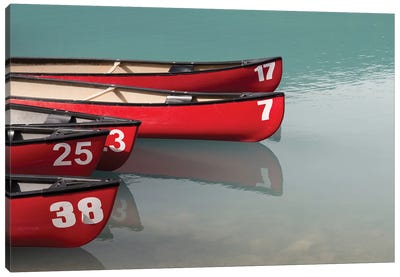 Canoes on the Lake Canvas Art Print - Canoe Art