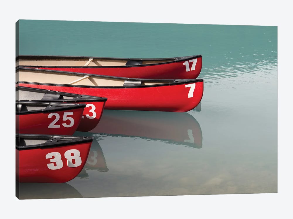 Canoes on the Lake by Lynann Colligan 1-piece Canvas Wall Art
