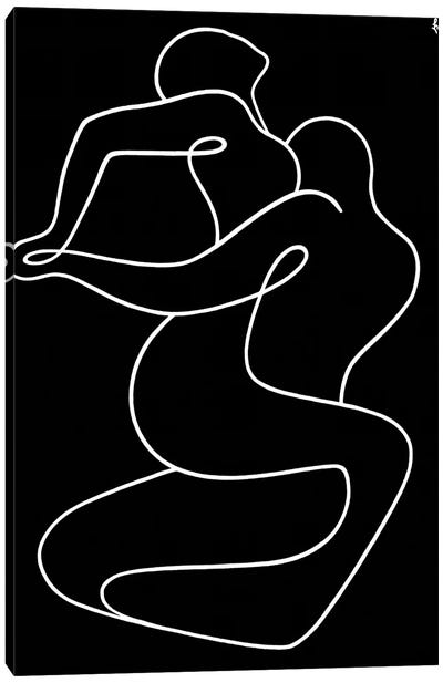 Tango Canvas Art Print - Black & White Abstract Art