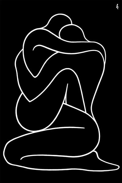 Black & White Minimalist Décor: Lovers by Lia Chechelashvili