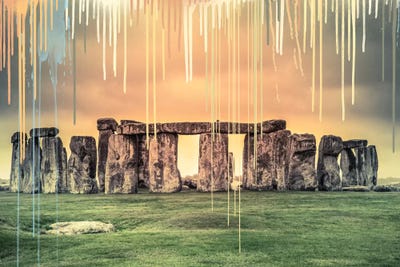 Bagpipers Playground by 5by5collective framed canvas print