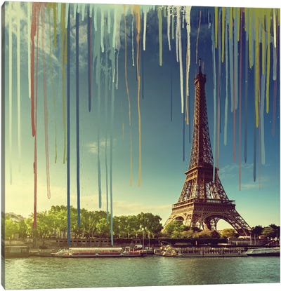 Lunch With A View Canvas Art Print - The Eiffel Tower