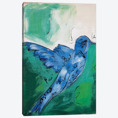 Hummingbird Blue I Canvas Print #LCM25} by Lauren Combs Canvas Artwork