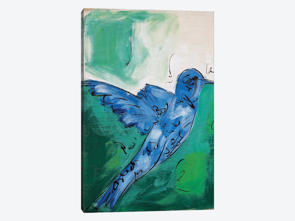 Hummingbird Blue I by Lauren Combs 1-piece Canvas Art