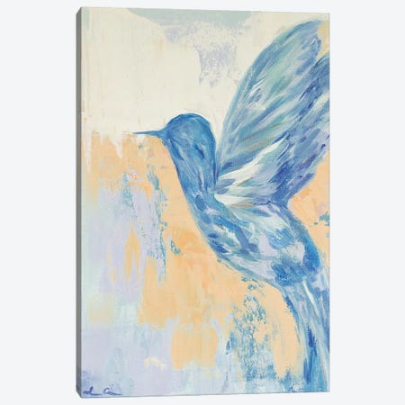 Blue Hummingbird Canvas Print #LCM58} by Lauren Combs Canvas Wall Art