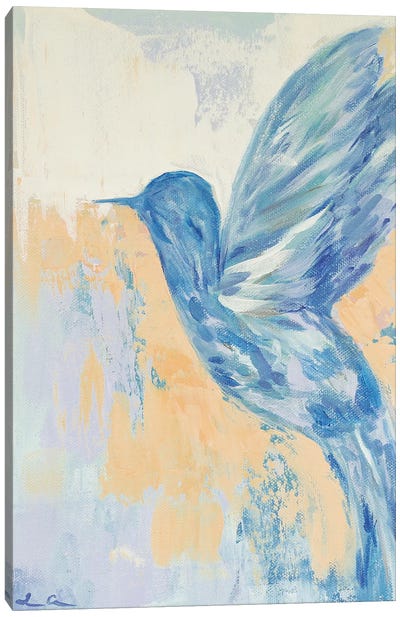 Blue Hummingbird Canvas Art Print - Lauren Combs